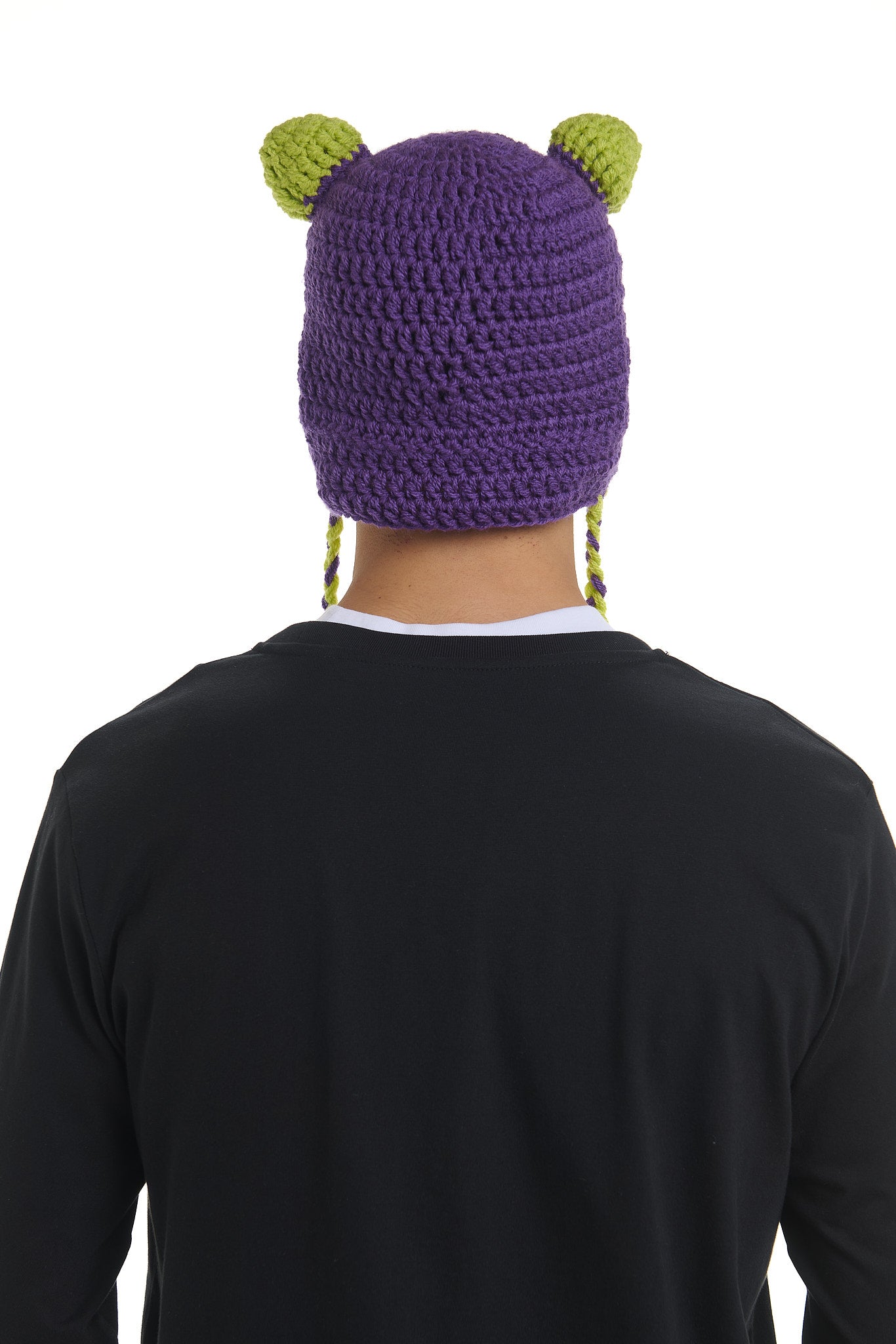 TEDDY PURPLE CROCHET BEANIE MASK