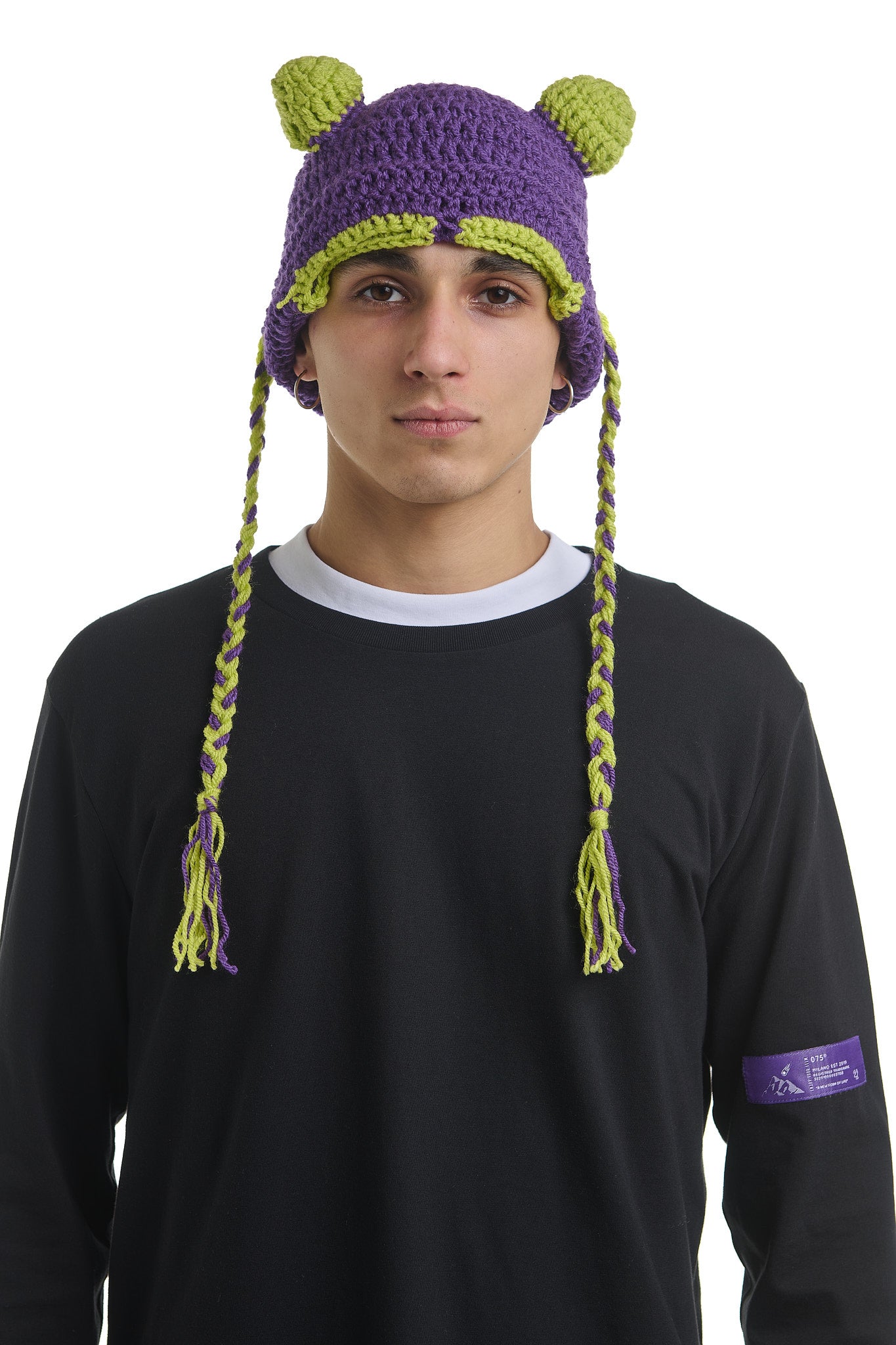 TEDDY PURPLE CROCHET BEANIE MASK