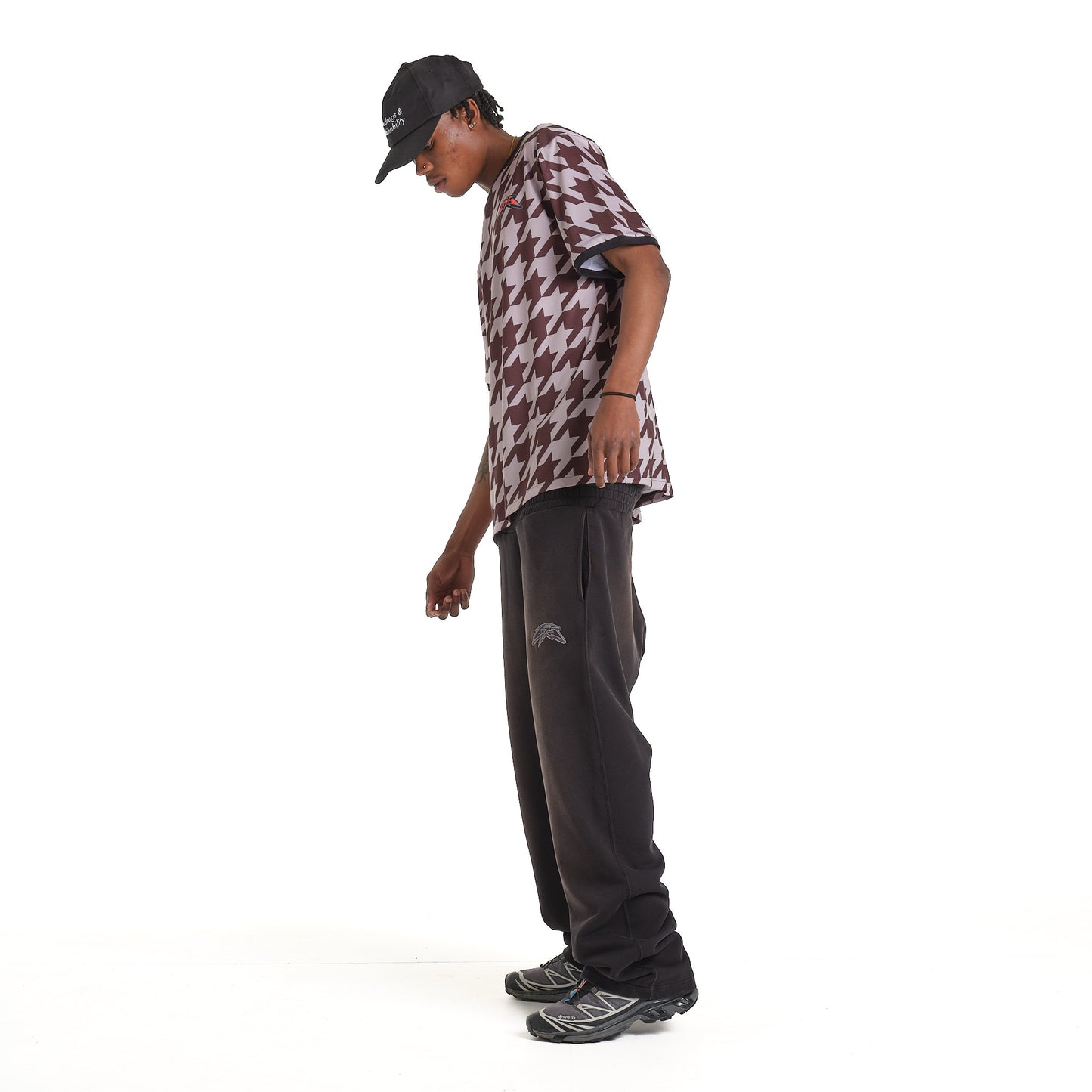 LOGO DOUBLE WAISTBAND ACID BLACK SWEATPANTS