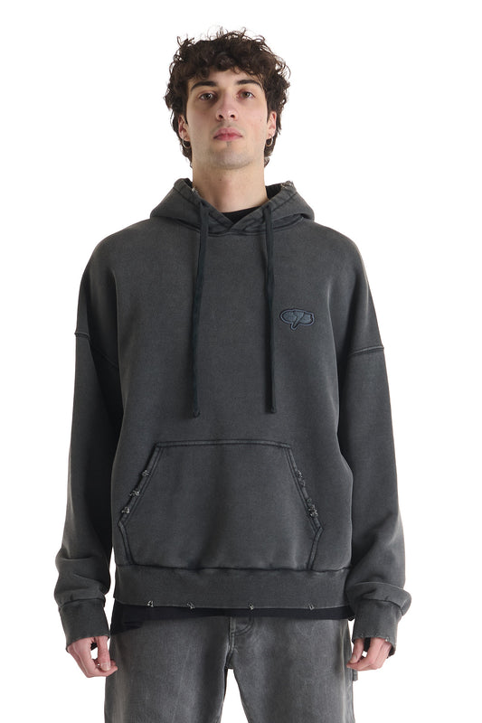 LOGO ACID GREY HOODIE